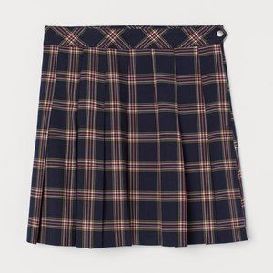 Divided H&M Plaid Pleated Tennis Skirt Blue